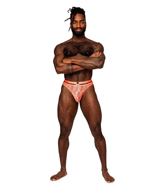 Tanga résille Rude Awakening orange fluo S/M