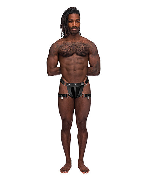 String en cuir Scorpion avec taille et cuisse réglables, noir, taille unique