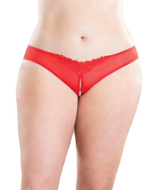 String ajouré avec perles Rouge 3XL/4XL