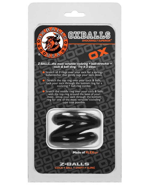 Oxballs Z-Balls Cock Ring & Ball Stretcher - Black