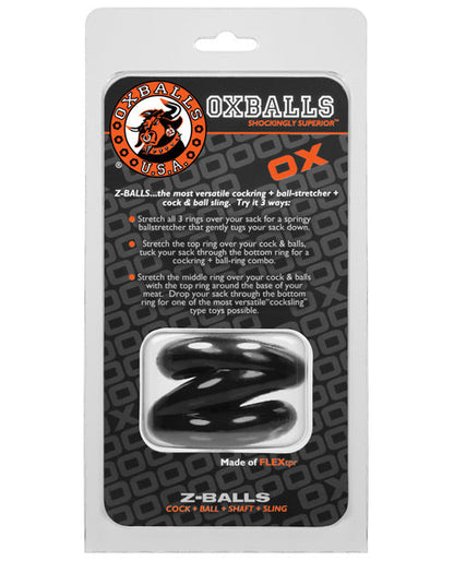 Oxballs Z-Balls Cock Ring & Ball Stretcher - Black
