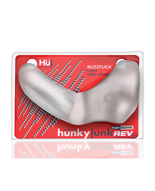Hunky Junk Buzzfuck Cock Sling & Taint Vibe — Clear Ice