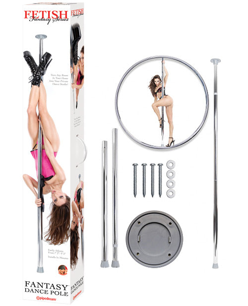 Fetish Fantasy Series Chrome Dance Pole With Adjustable Height