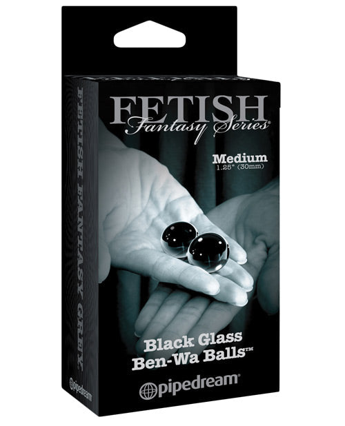 Boules de Geisha Fetish Fantasy en verre noir édition limitée - Taille M