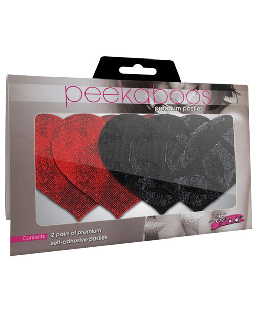 Baisers Volés Cœurs - Rouge & Noir Lot de 2