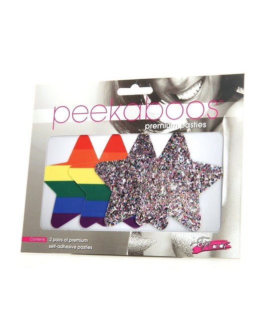 Peekaboos Fierté Arc-en-ciel Paillettes Étoiles - Paquet de 2