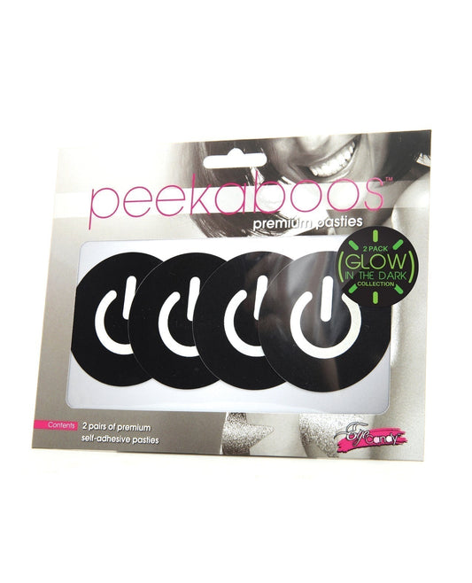 Bouton d'alimentation phosphorescent Peekaboos - Lot de 2