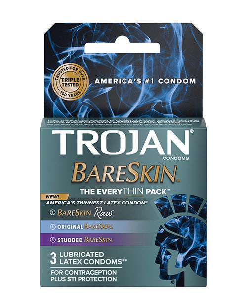 Préservatifs Trojn BareSkin Ultra Mince – Paquet Varié de 3