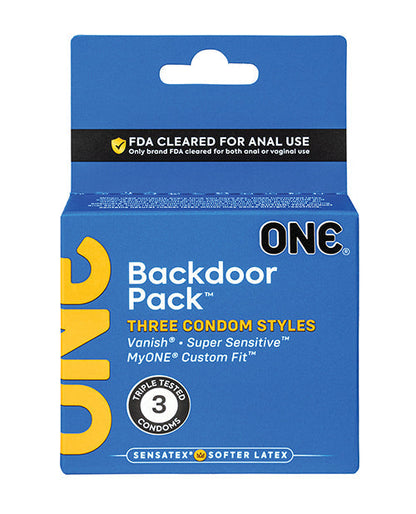 ONE Backdoor Pack Custom Fit Condoms 3-Count Variety Pack
