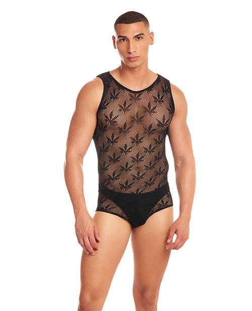 Rainbow Party Night Blaze Singlet And Thong 2-Piece Men's Lingerie Set By Rene Rofe In Black