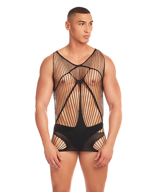 Débardeur long automatique Rainbow Party - Noir S/M