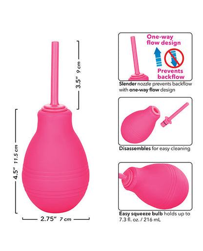 Pink One-Way Flow Anal Douche With Leak-Proof Nozzle