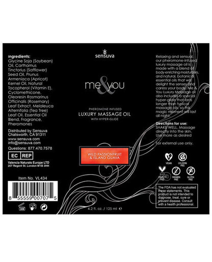 Sensuva Me & You Massage Oil - 4.2 oz Island Passion
