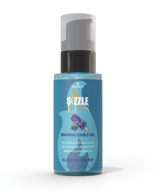 Gel chauffant Sizzle Lips - Bouteille de 2 oz Sucette glacée aux bleuets