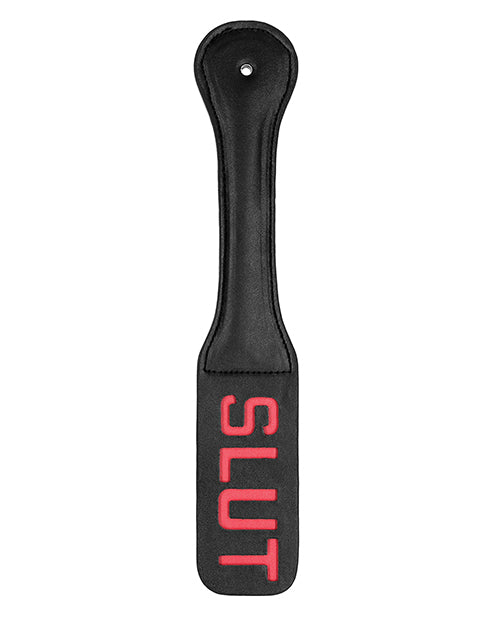 Shots Ouch Slut Imprint Faux Leather Paddle In Black
