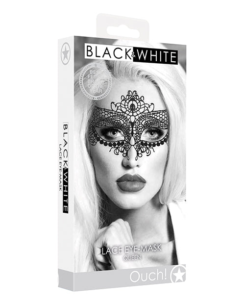 Shots Ouch Masque de Nuit en Dentelle Noir et Blanc - Queen Black