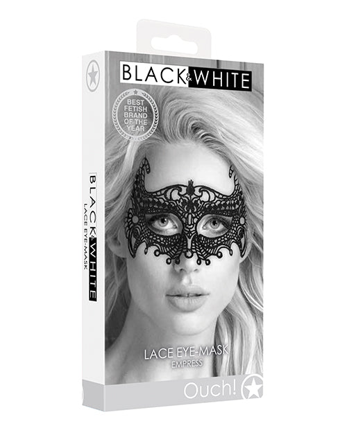 Cache-œil en dentelle noir et blanc Shots Ouch - Empress Black
