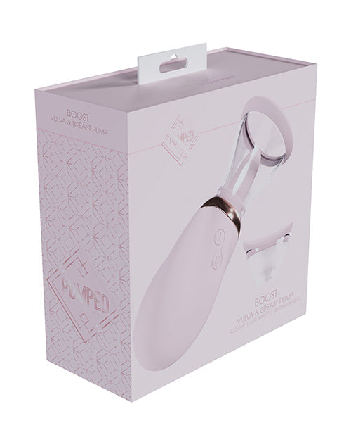 Pompe à vide rechargeable Shots Pumped Boost pour vulve et seins - Rose