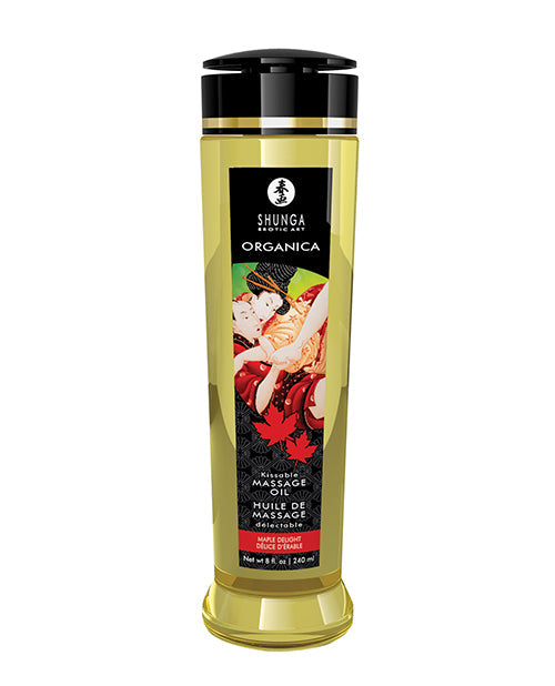 Huile de massage comestible Shunga Organica - 8 oz Délice d'érable