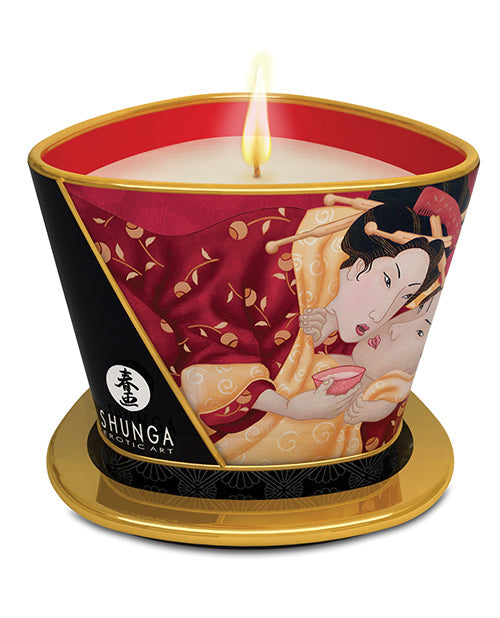 Bougie de Massage Shunga Romantique - 160 g Vin Fraise