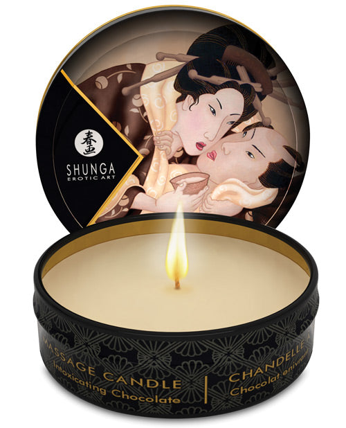 Bougie de massage Shunga Excitation Mini Candlelight - 1 oz Chocolat enivrant
