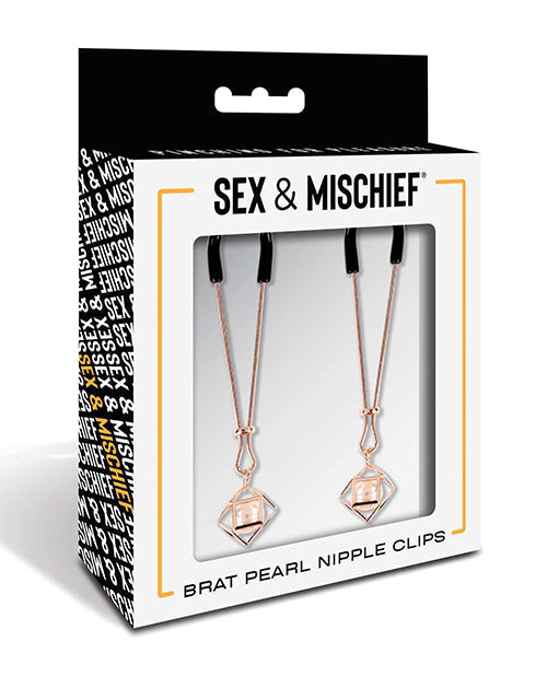 Brat Pearl Nipple Clips In Rose Gold