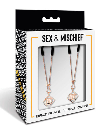 Brat Pearl Nipple Clips In Rose Gold