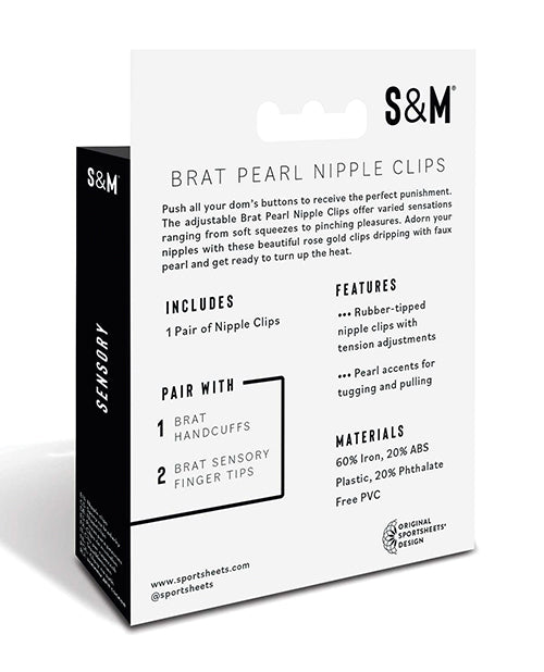 Brat Pearl Nipple Clips In Rose Gold