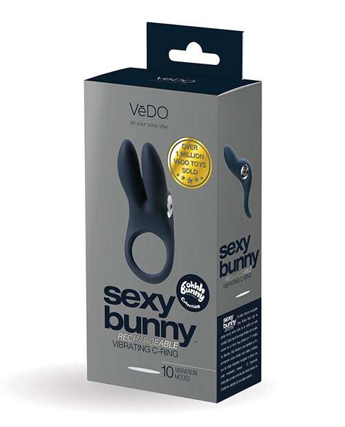 VeDO Bague vibrante rechargeable Sexy Bunny - Just Black