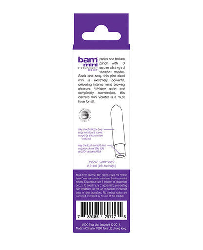 VeDO Bam Mini Rechargeable Bullet Vibe - Into You Indigo
