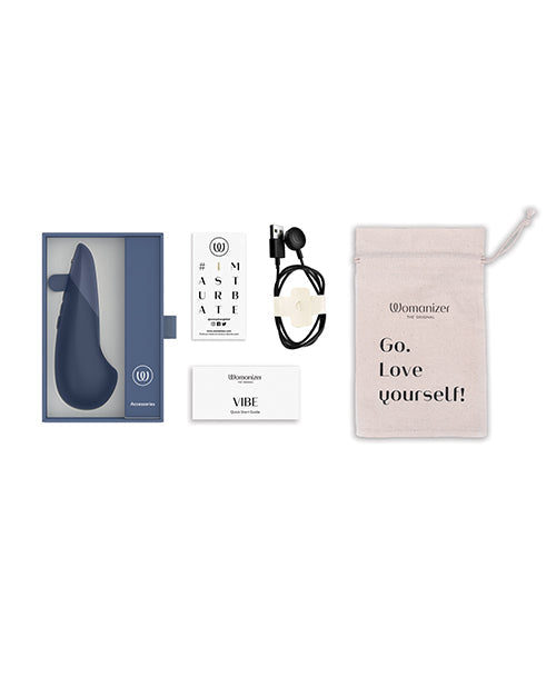 Vibromasseur clitoridien silencieux Womanizer Vibe - Bleu foncé