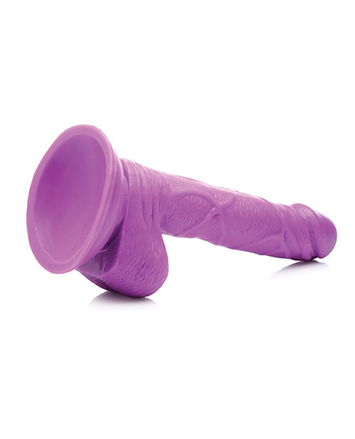 Pop Peckers Godemichet 16,5 cm avec testicules - Violet