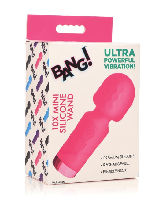 Bang! Mini baguette vibrante en silicone 10X - Rose