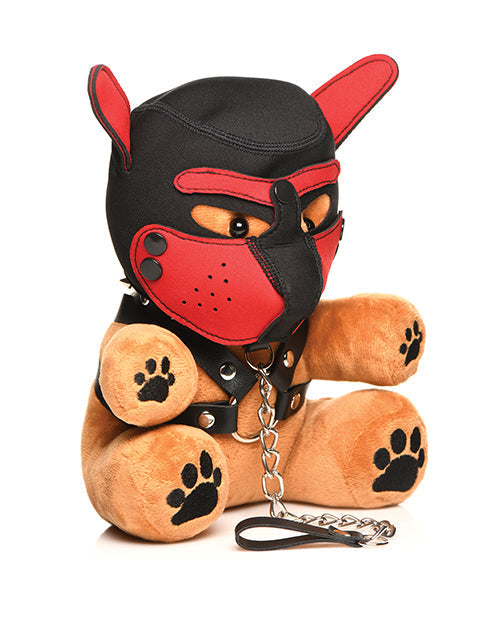Master Series Kinky Pup Plush Bear With Neoprene Hood Muzzle Collar And Harness