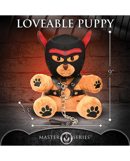 Master Series Kinky Pup Plush Bear With Neoprene Hood Muzzle Collar And Harness