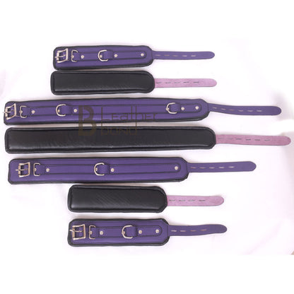 Premium Purple Cowhide Leather Bondage Set – 9-Piece Restraint Kit