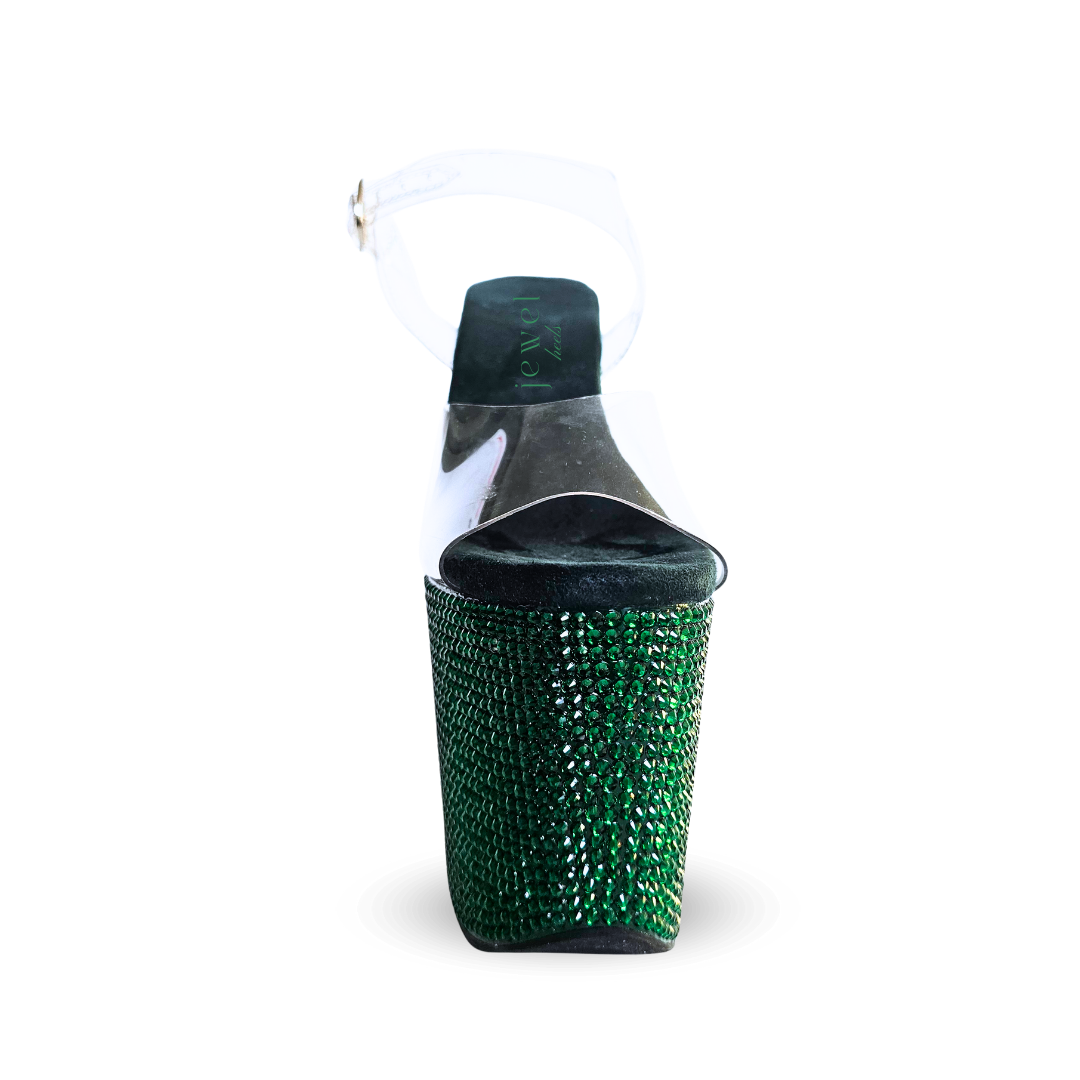 IDOL Emerald Crystal Platform Heels