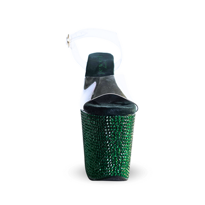 IDOL Emerald Crystal Platform Heels