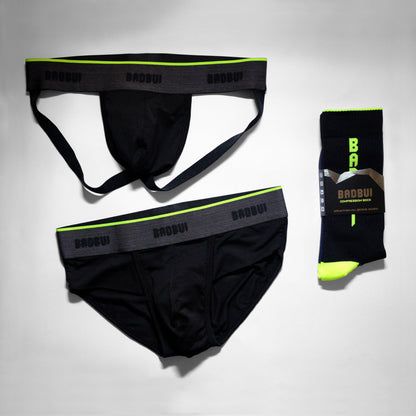BADBUI Signature Starter Pack — Flex Brief, Jockstrap & Compression Sock