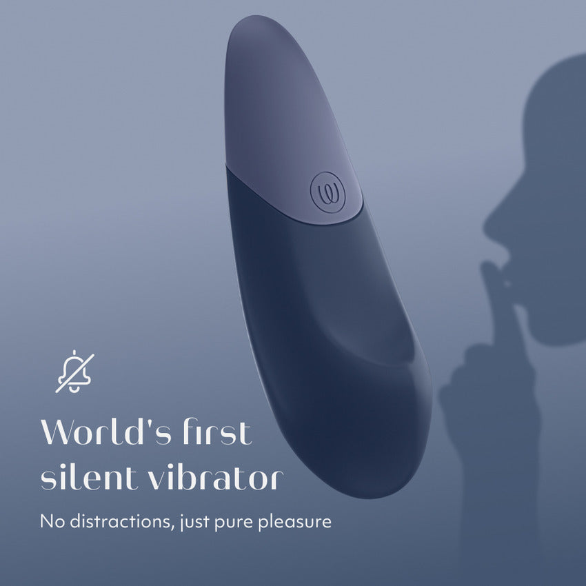 Vibromasseur clitoridien silencieux Womanizer Vibe - Bleu foncé