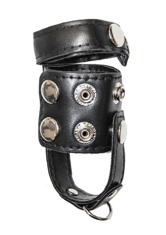 BallGear Ball Stretcher — Testicle Separator & D-Ring in Vegan Leather