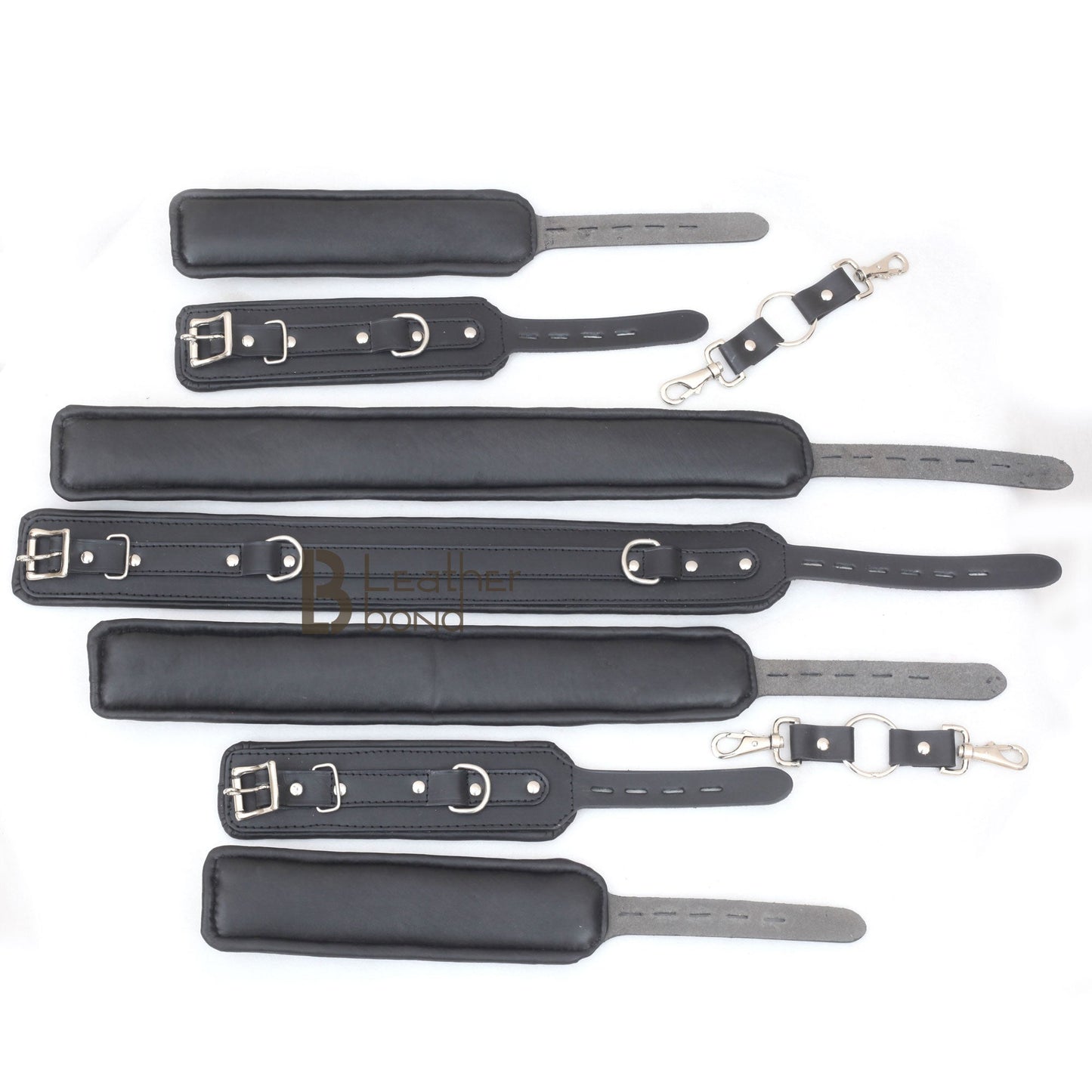 Puppy Play Animal Role Bondage Set Cowhide Leather Restraint 5 Pieces Set.