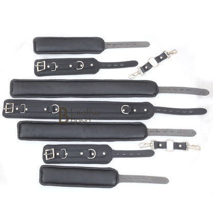 Puppy Play Animal Role Bondage Set Cowhide Leather Restraint 5 Pieces Set.