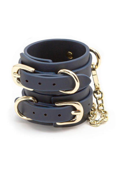 Bondage Couture Blue Wrist Cuff With Nickel-Free Hardware