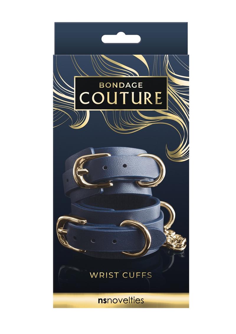 Bondage Couture Blue Wrist Cuff With Nickel-Free Hardware