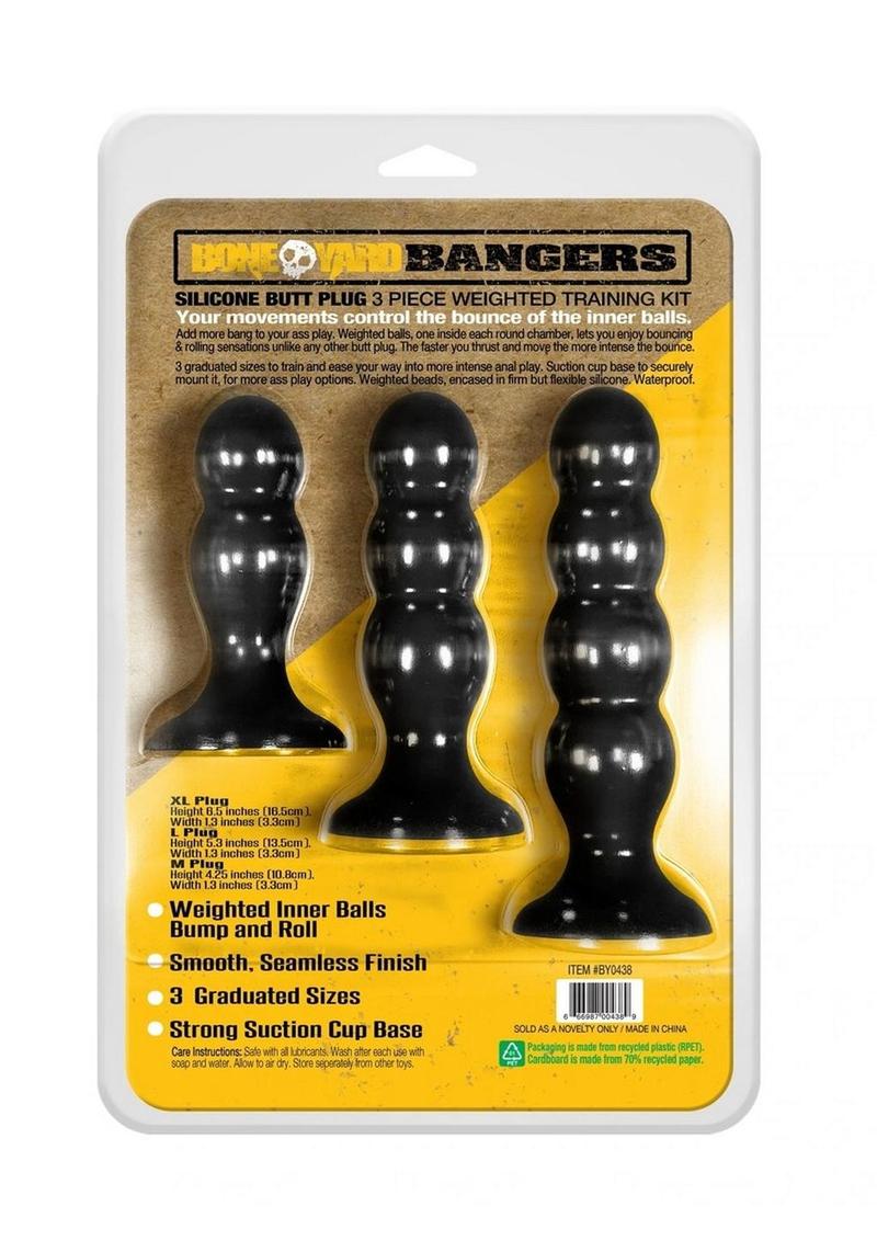 Kit d'entraînement de plug anal lesté en silicone Boneyard Bangers