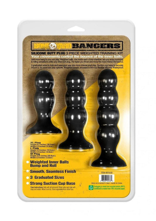 Kit d'entraînement de plug anal lesté en silicone Boneyard Bangers