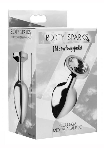 Booty Sparks Bouchon anal moyen à gemme transparente