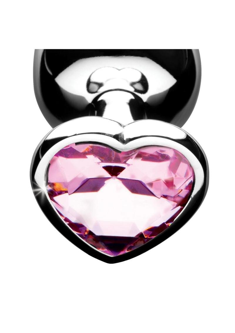 Heart Gem Aluminum Anal Plug Set In Pink — 3 Piece Training Kit