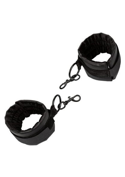 Boundless Vegan Leather Collar Body Restraint With Detachable Wrist Cuffs In Black